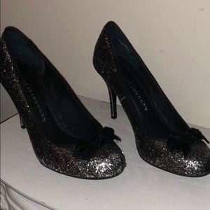Chinese Laundry sparkly heels with velvet bow